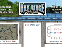 Tablet Screenshot of oakridgemarina.com